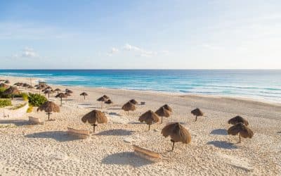 Panoramic view at Playa Delfines, Cancun