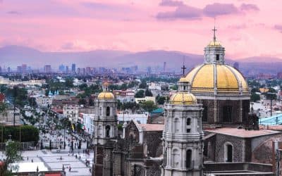 Sunset in the Basilica of Guadalupe