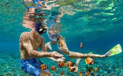 Couple snorkeling in Isla Mujeres
