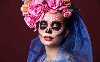 Mexican skull painting