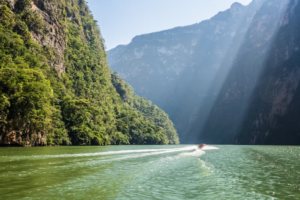 Panoramic view of a river in Mexico